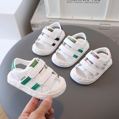 baby toddler sandals for بنات one-year-old صيف anti-kick beach shoes zip closure protective hair instead baotou