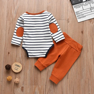 أولاد' جديد أكمام طويلةd round neck open collar striped print simple trendy children's بدلة