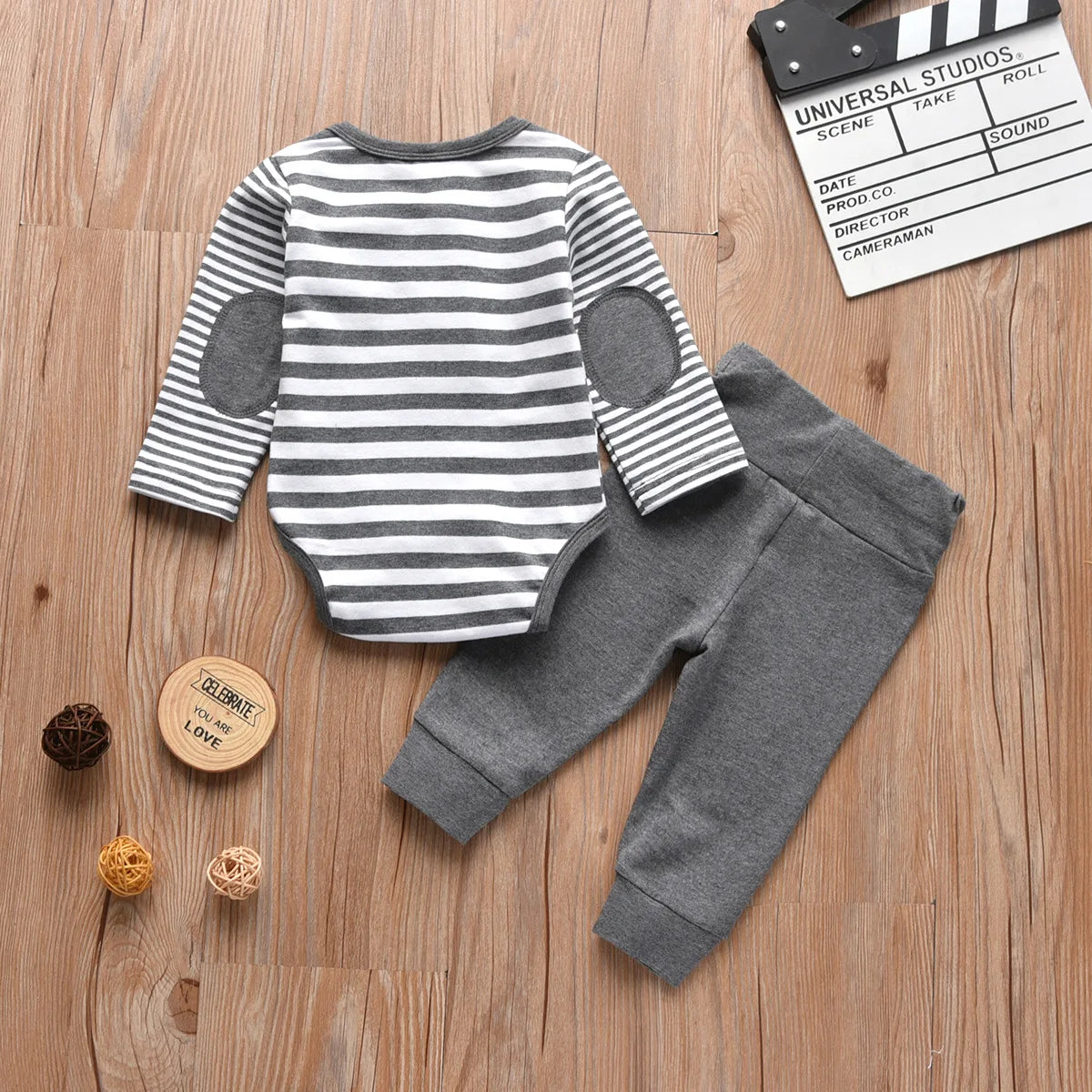 أولاد' جديد أكمام طويلةd round neck open collar striped print simple trendy children's بدلة