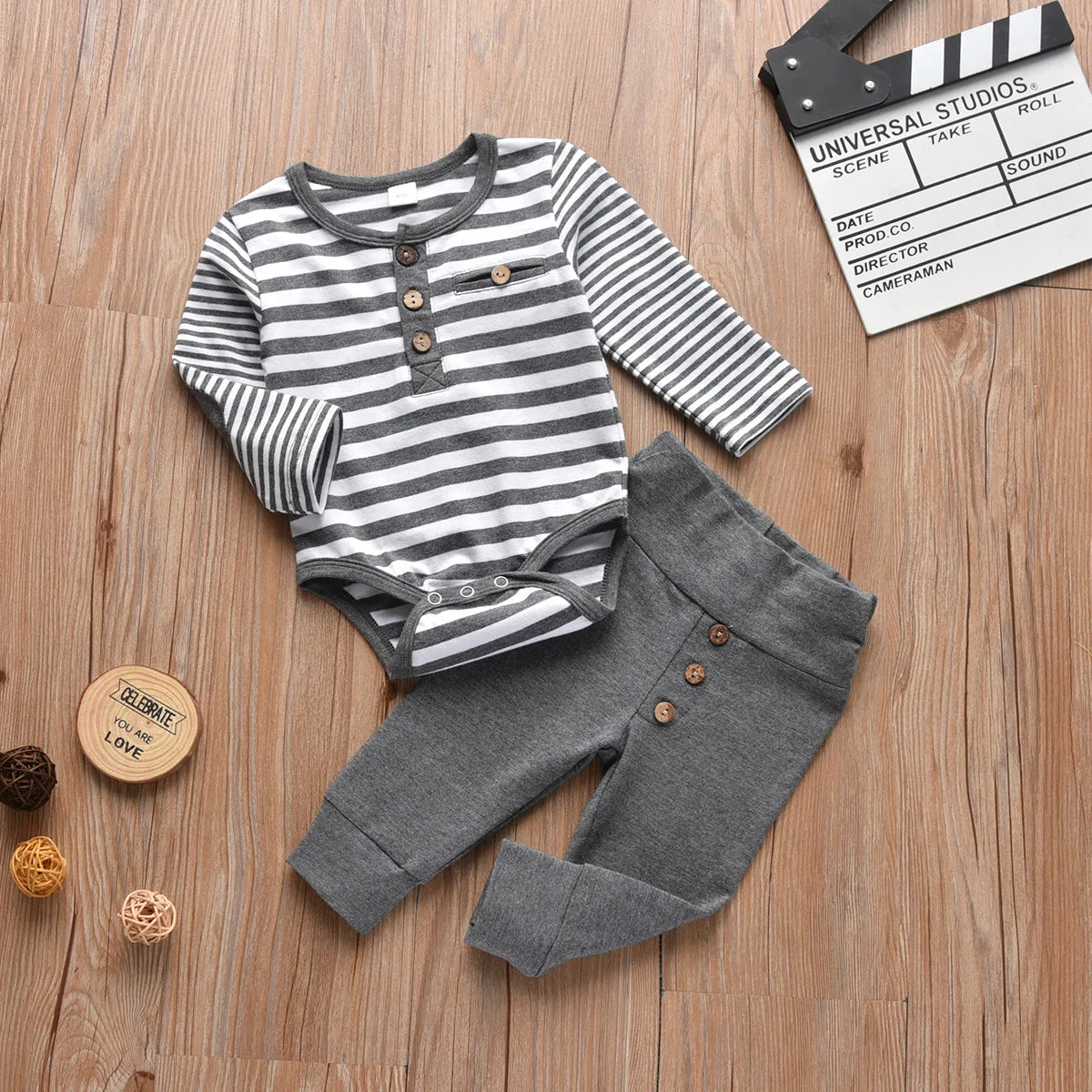 أولاد' جديد أكمام طويلةd round neck open collar striped print simple trendy children's بدلة