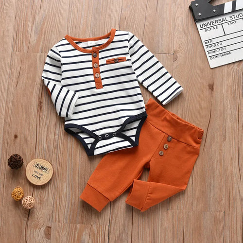 أولاد' جديد أكمام طويلةd round neck open collar striped print simple trendy children's بدلة