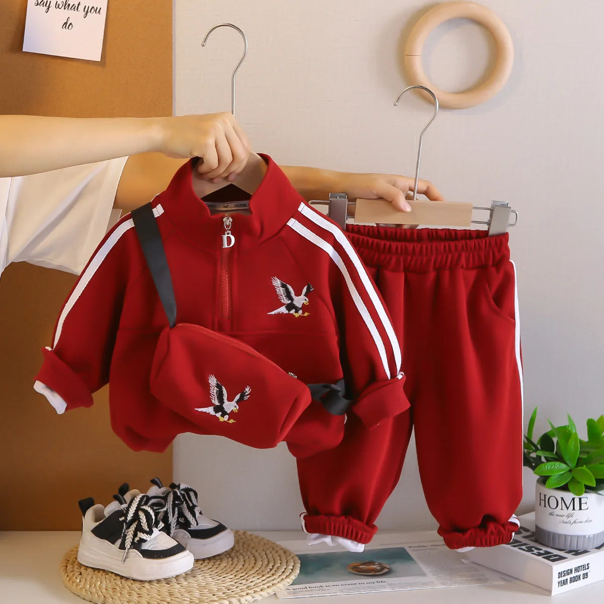 أولاد' ربيع وخريف hoodie طقم موضة 2025 جديد كاجوال baby clothes، baby's ربيع وخريف sports طقم قطعتين