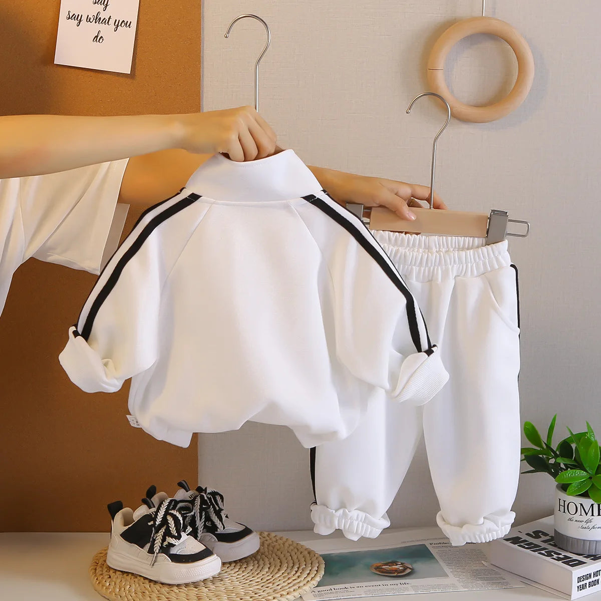 أولاد' ربيع وخريف hoodie طقم موضة 2025 جديد كاجوال baby clothes، baby's ربيع وخريف sports طقم قطعتين