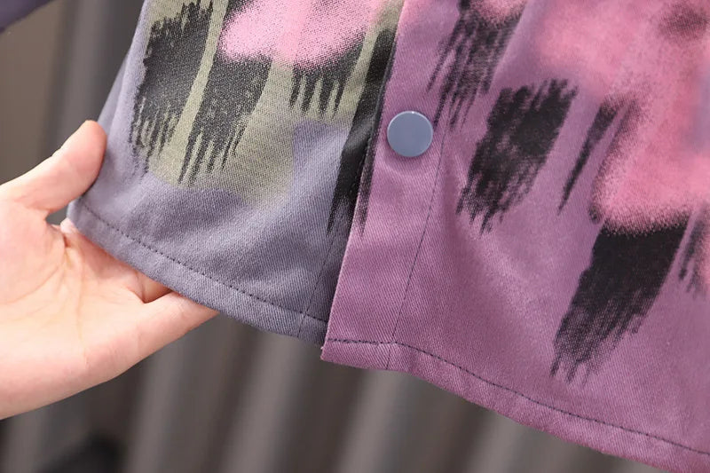 أولاد' ربيع وخريف طقم جديد children's color blocked shirt coat t-shirt pants 3-piece طقم