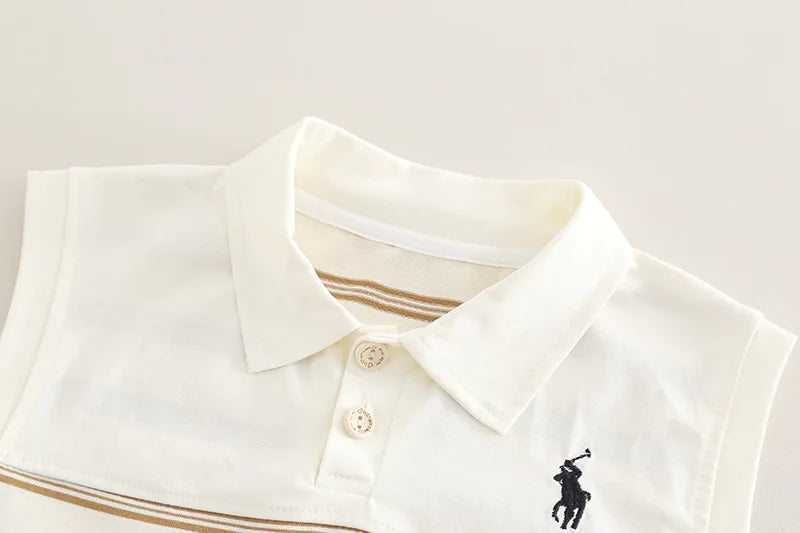 أولاد' صيف outfit طقم، stylish baby صيف clothes، baby بدون أكمام polo shirt طقم قطعتين