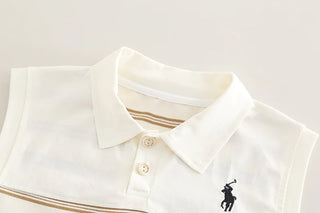 أولاد' صيف outfit طقم، stylish baby صيف clothes، baby بدون أكمام polo shirt طقم قطعتين