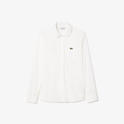 قميص بوبلين بياقة مضلعة Lacoste