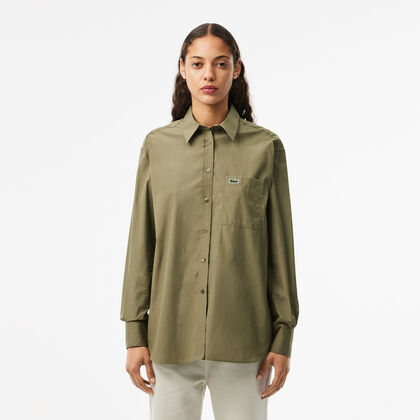 قميص بوبلين قطني مقاس كبير Lacoste