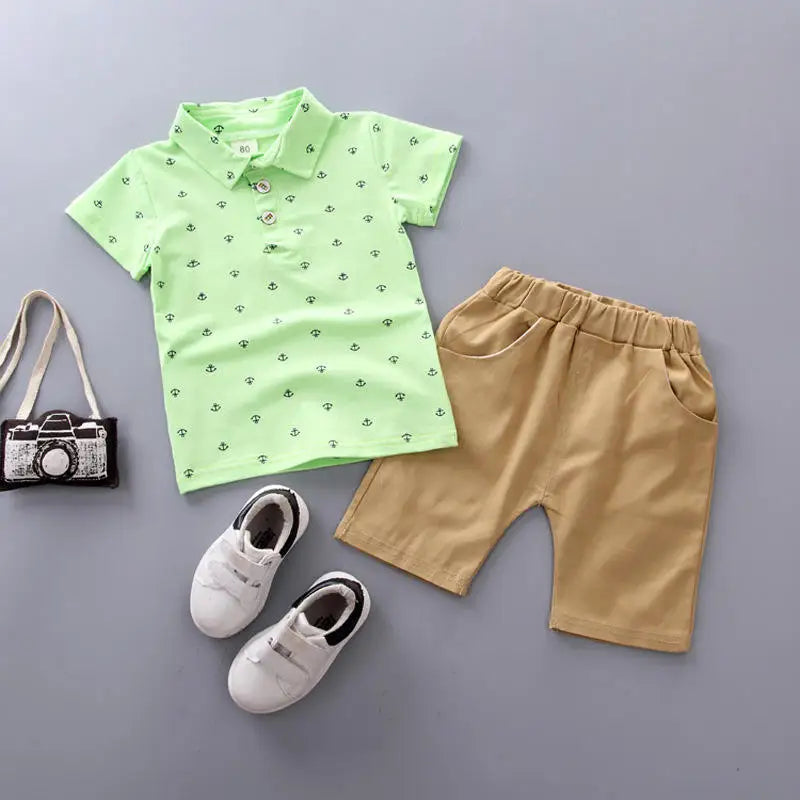 كاجوال cotton قصير clothing طقم for little أولاد baby toltler's صيف print outfit odm supply