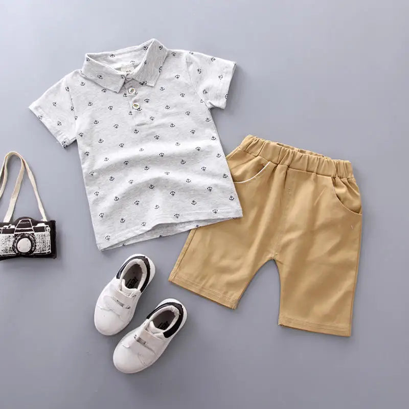 كاجوال cotton قصير clothing طقم for little أولاد baby toltler's صيف print outfit odm supply