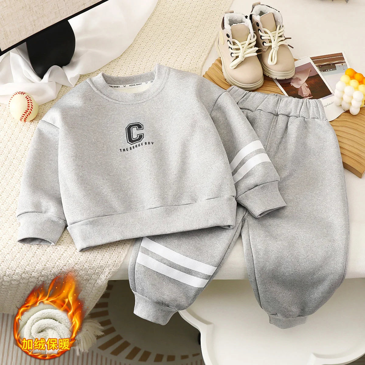 كاجوال pattern children's cotton velvet padded for أولاد and بنات sports warm clothing for جديد babies