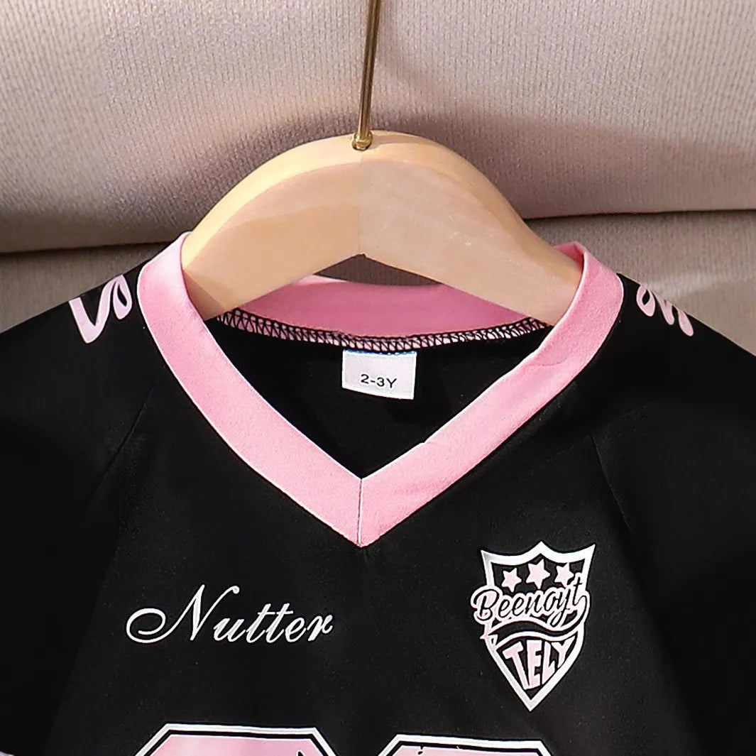 كاجوال صيف sports wind بنات' طقم قطعتين children's floral digital printing أكمام قصيرة توب بليسيه جيب worsted kid's