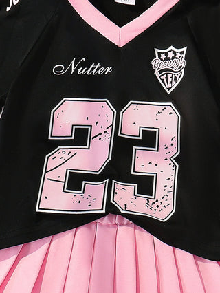 كاجوال صيف sports wind بنات' طقم قطعتين children's floral digital printing أكمام قصيرة توب بليسيه جيب worsted kid's