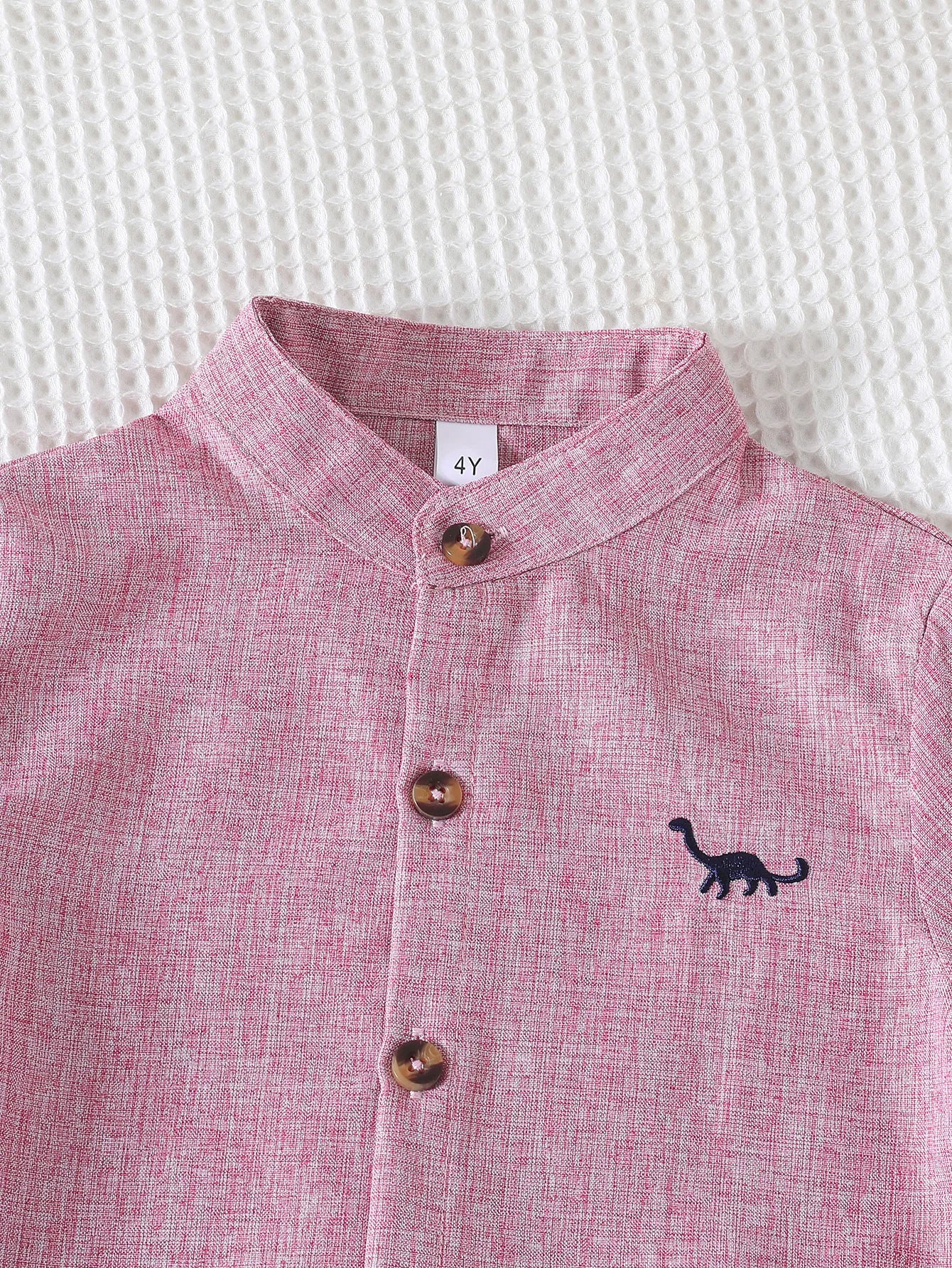 كاجوال صيف طقم قطعتين for أولاد أكمام قصيرة dinosaur embroidered polo shirt and white print shorts