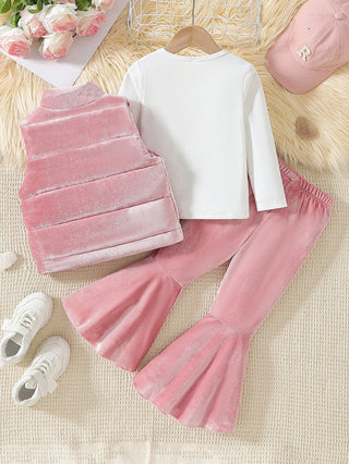 كاجوال شتاء fashion three-piece طقم warm suede فيست crewneck jacket and horn pants solid ستايل for fall/شتاء