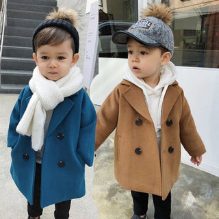 children clothing children woolen coat 2024 خريف ستايل ولد baby handsome coat small and medium children طويل korean version