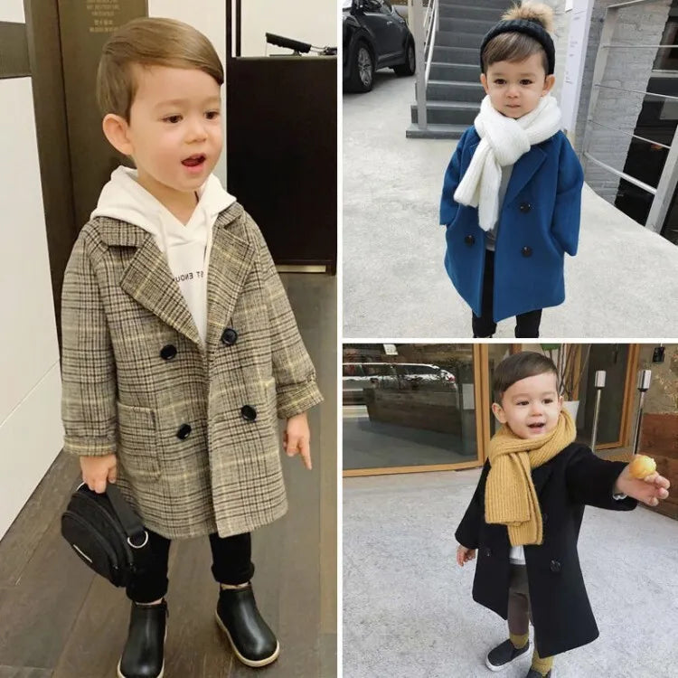 children clothing children woolen coat 2024 خريف ستايل ولد baby handsome coat small and medium children طويل korean version