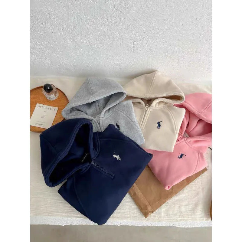 children sweatshirt and sweatpants بدلة thickened 2024 خريف and شتاء أولاد and بنات two-piece baby hooded بدلة