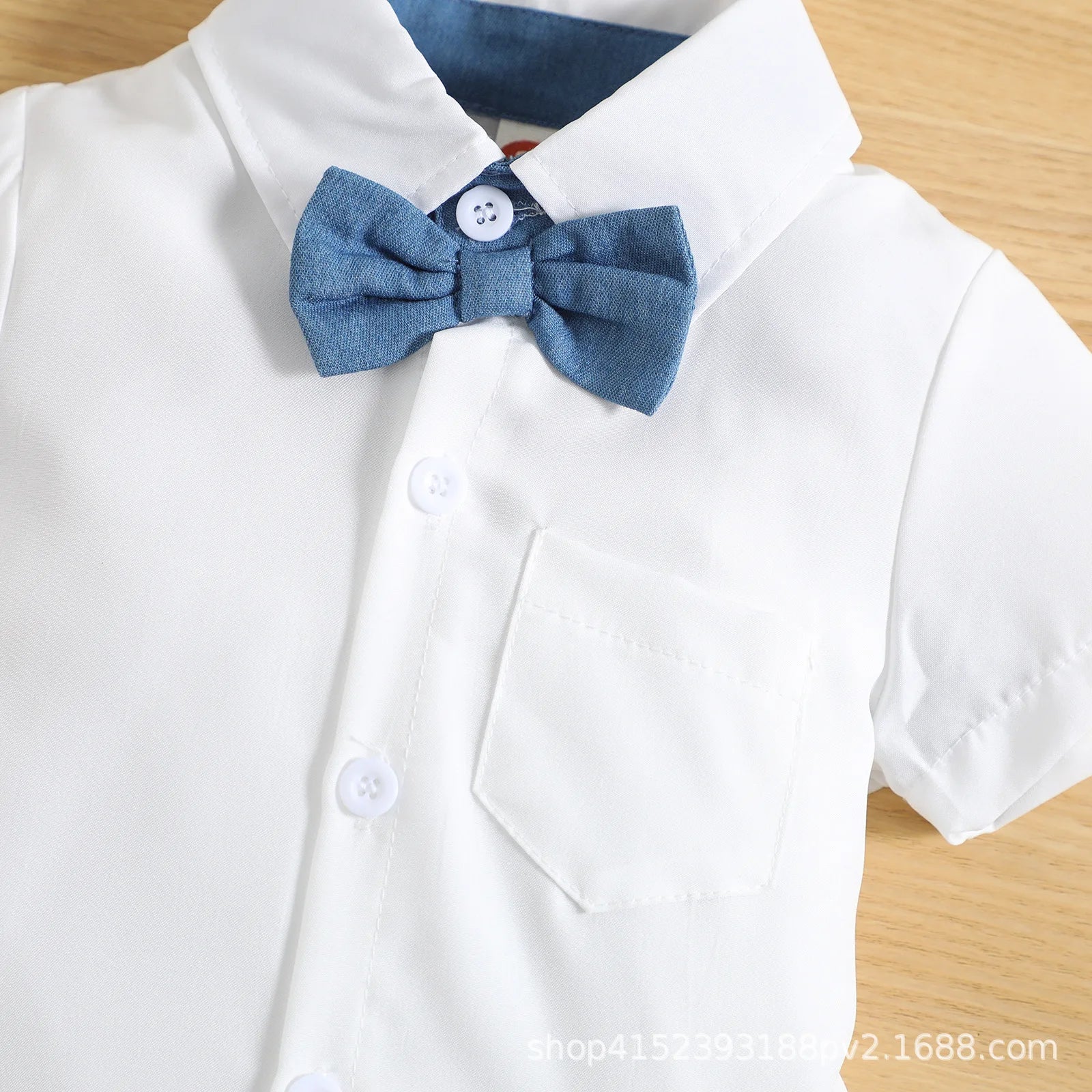 children's clothing gentleman bow single row ha yi with shoulder strap دينم shorts طقم
