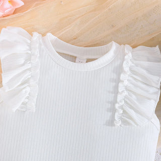 children's clothing for بنات 2-8y exquisite ruffled cuffs with bow decoration توب checkered قصير جيب with hat 3pcs طقم