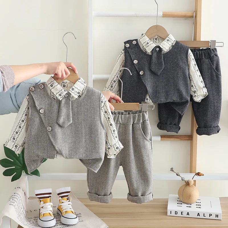 children's فستان ربيع وخريف طقم موضة 2025 ربيع وخريف جديد ستايل ستايل غربي children's فيست three piece طقم