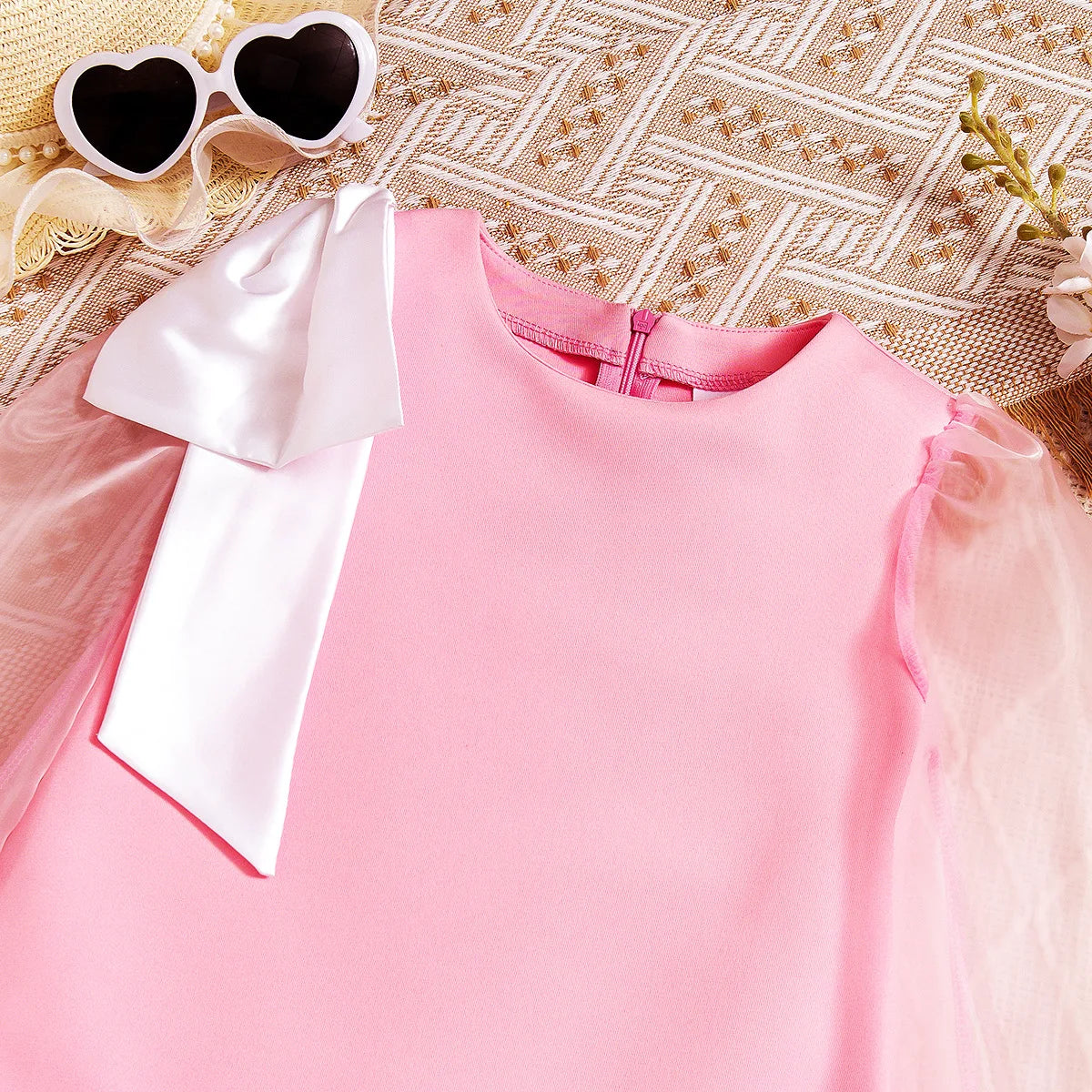 children's fashionable صيف فستان for بنات female baby أميرة ستايل sweet bow تل كم net red floral pattern ruffle