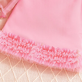children's fashionable صيف فستان for بنات female baby أميرة ستايل sweet bow تل كم net red floral pattern ruffle