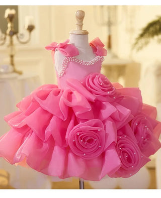 children's first year old فستان بنت أميرة فستان موضة 2025 جديد flower بنت wedding little بنت host piano performance costume