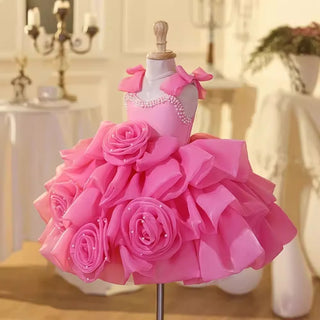 children's first year old فستان بنت أميرة فستان موضة 2025 جديد flower بنت wedding little بنت host piano performance costume