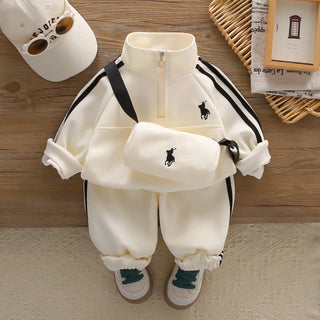 children's طقم موضة 2025 ربيع وخريف جديد men's and women's clothing embroidered hoodie طقم، sports and leisure طقم قطعتين