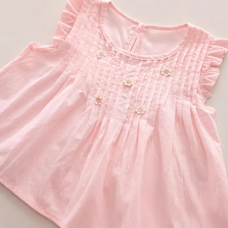 children's طقم جديد صيف بنات' stylish أكمام قصيرةd توب shorts طقم قطعتين