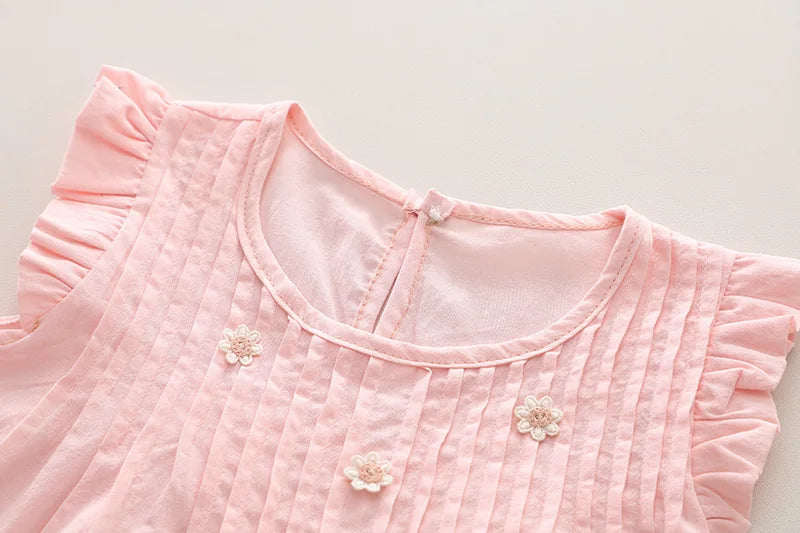 children's طقم جديد صيف بنات' stylish أكمام قصيرةd توب shorts طقم قطعتين