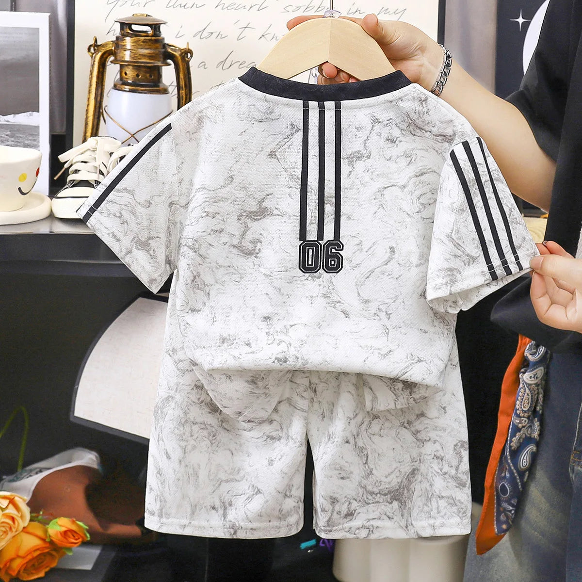 children's أكمام قصيرةd sports بدلة صيف جديد item أولاد' كاجوال صيف outfit baby shorts طقم قطعتين