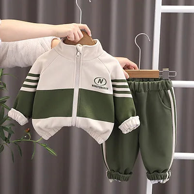 children's ربيع وخريف طقم ولد ربيع وخريف جديد ستايل ستايل غربي coat كاجوال sports طقم قطعتين