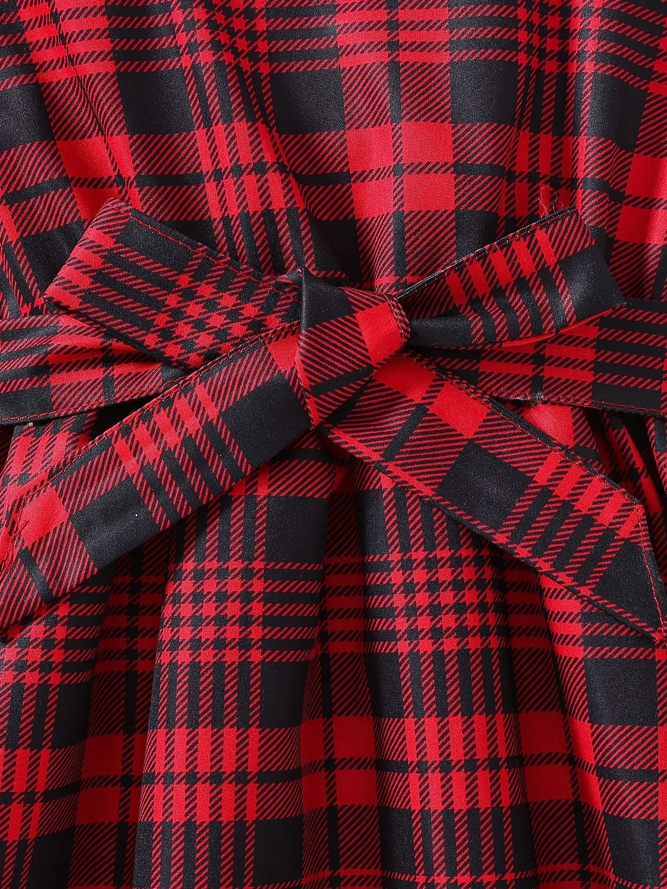 children's صيف round-neck plaid spliced فستان with little كم كشكش hot بنت's دينم odm decorated with button