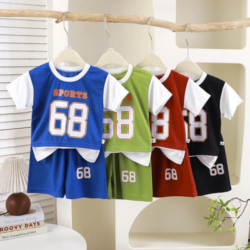 children's صيف two-piece sports jersey جديد أولاد' baby خفيف t-shirt shorts for أطفال' outdoors