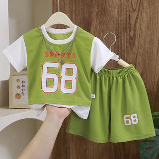 children's صيف two-piece sports jersey جديد أولاد' baby خفيف t-shirt shorts for أطفال' outdoors