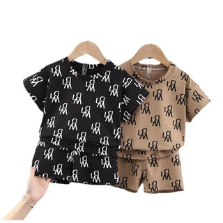 children's طقم قطعتين جديد korean version صيف ستايل أولاد foreign printing 100% cotton clothes for أولاد and بنات