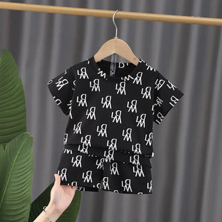 children's طقم قطعتين جديد korean version صيف ستايل أولاد foreign printing 100% cotton clothes for أولاد and بنات