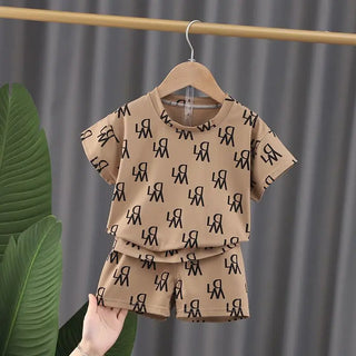 children's طقم قطعتين جديد korean version صيف ستايل أولاد foreign printing 100% cotton clothes for أولاد and بنات