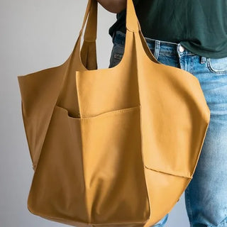 شنطة جلد فاخرة للنساء - Classic Retro Women's Bags Simple Casual