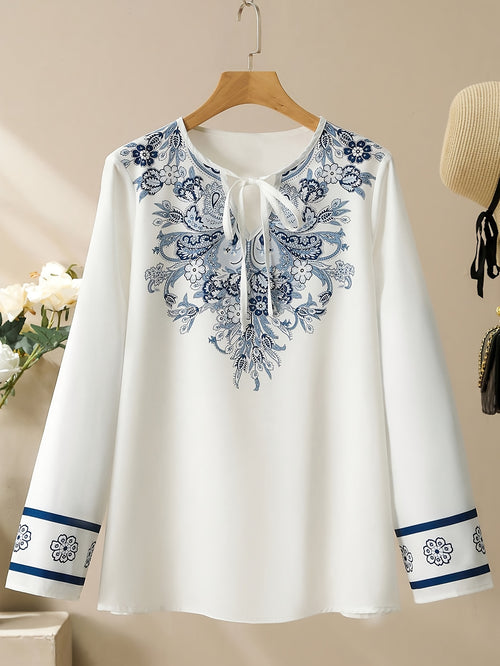 قميص سيدات بطباعة زهرية