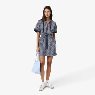 فستان هودي بطبعة مونوغرام من الجاكار Lacoste