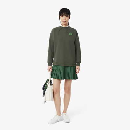 فستان سويت شيرت مطوي من القماش المخلوط Lacoste