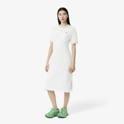 فستان تي شيرت من الجيرسي مع لمسات نهائية Lacoste