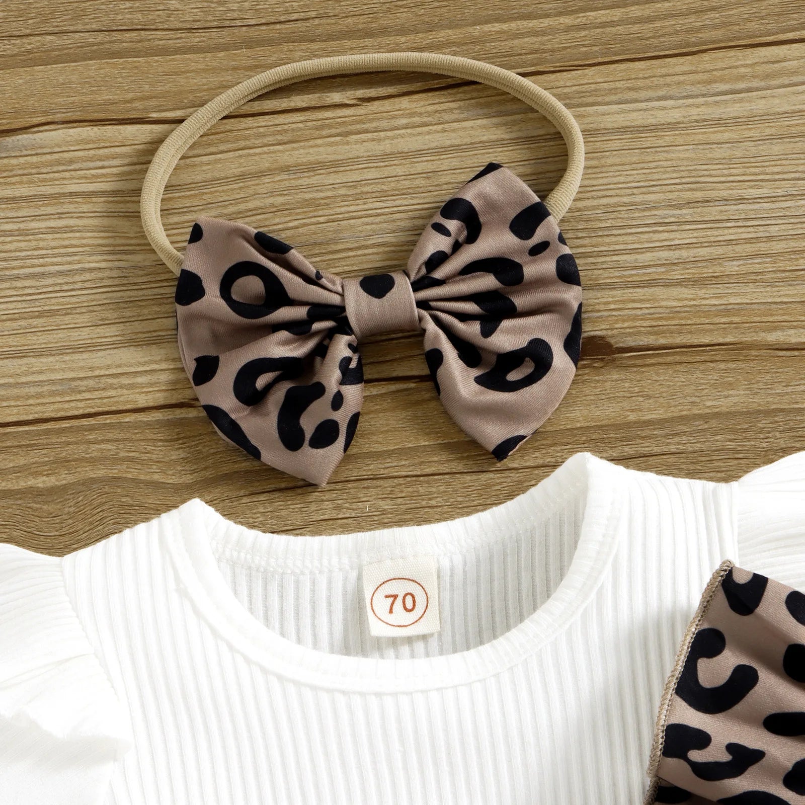 european american صيف children's romper 3pcs cotton baby fart triangle أكمام قصيرة leopard print pit strip lotus leaf design