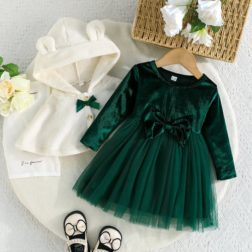 fall/شتاء جديد baby بنت's كاجوال أميرة جيب solid color coat with تل unkempt جيب lively and lovely print pattern