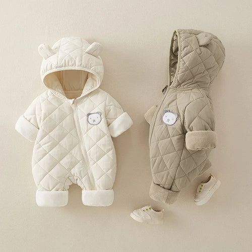 fall شتاء newborn baby cotton جمبسوت warm cotton-padded clothes with bear pattern for climbing