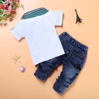 fashion children's clothing طقم صيف جديد أولاد' baby أكمام قصيرة t-shirt shorts two piece children's leisure sports طقم