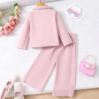 foreign trade بنت 4-7 years old fashionable بدلة طقم، بنت hosting stage performance costume two-piece بدلة طقم